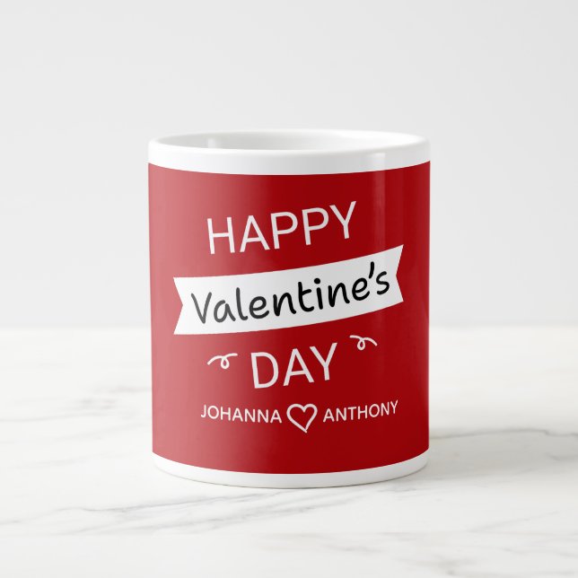 Happy Valentine’s Day – Cute Valentine Love Custom Jumbo Mugg (Framsidan)
