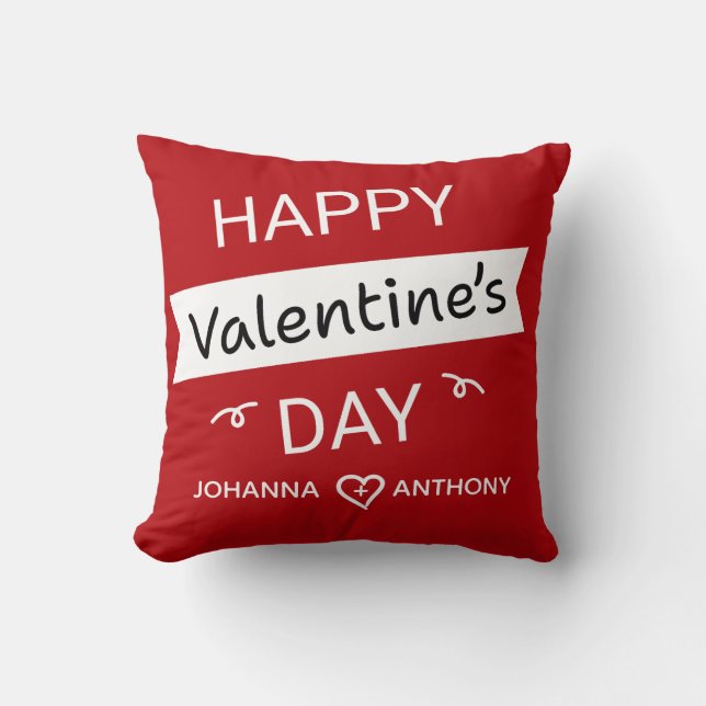 Happy Valentine’s Day – Cute Valentine Love Custom Kudde (Framsida)