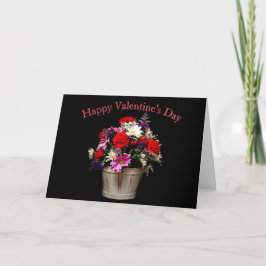 Happy Valentine’s Day Elegant Floral Bouquet Greet Kort