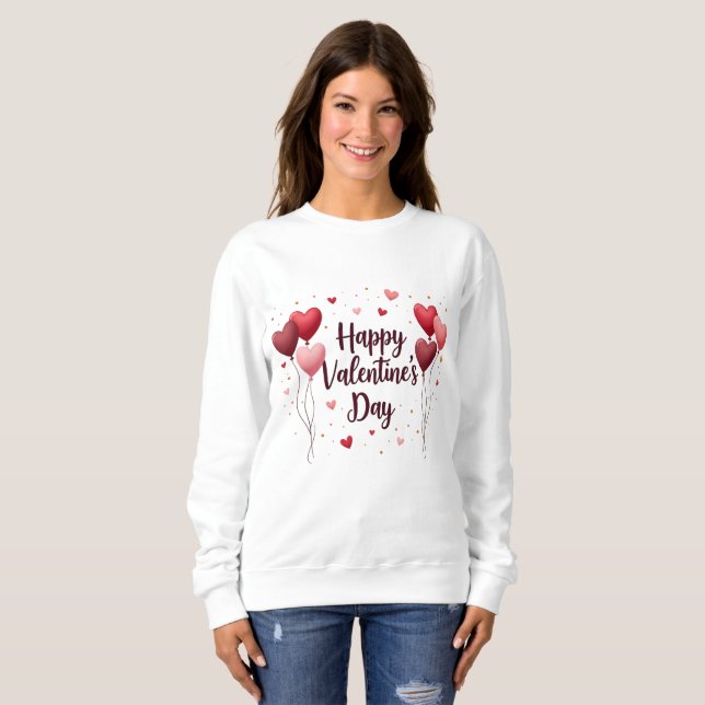 Happy Valentine’s Day Elegant Sweatshirt T Shirt (Hel framsida)