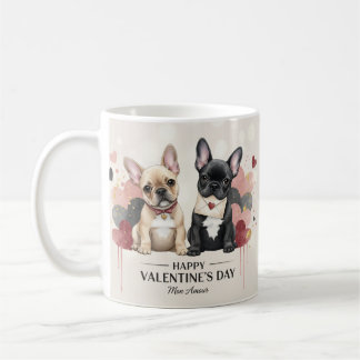 Happy Valentine’s Day French Bulldog Mug – Cute Kaffemugg