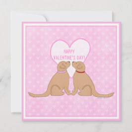 Happy Valentine’s Day Golden Dogs Flat Card