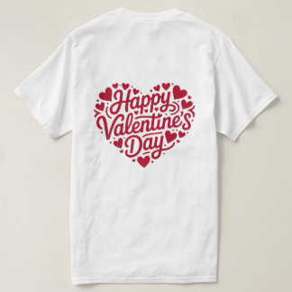 Happy Valentine’s Day Heart Typography – Red Love  T Shirt