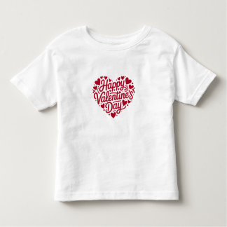 Happy Valentine’s Day Heart Typography – Red Love  T Shirt