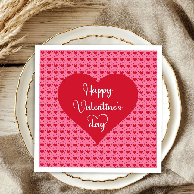 Happy Valentine’s Day Hearts Love Napkins Pappersservett (Happy Valentine’s Day Hearts Love Napkins)