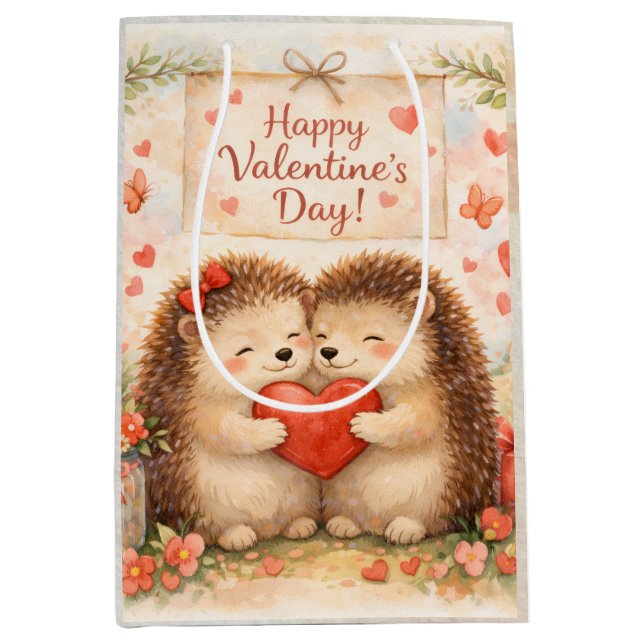 Happy Valentine’s Day Hedgehog Love Illustration (Framsidan)