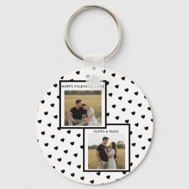 Happy Valentine’s Day Keychain Black Heart Custom  Nyckelring