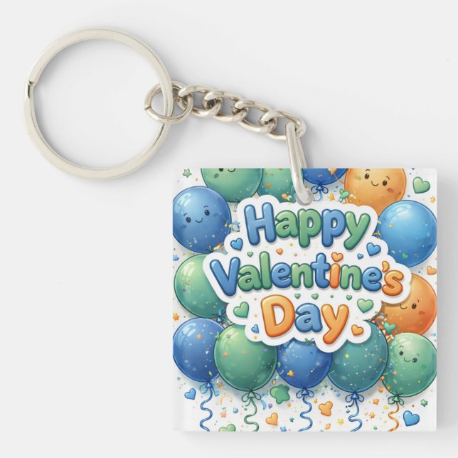 Happy Valentine’s Day Keychain | Romantic Love Key (Framsidan)
