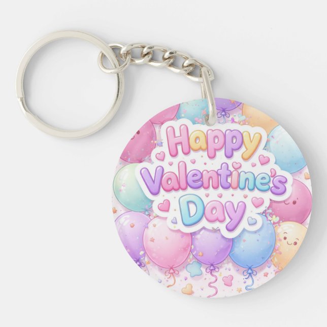 Happy Valentine’s Day Keychain | Romantic Love Key (Framsidan)