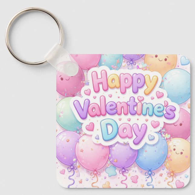 Happy Valentine’s Day Keychain | Romantic Love Key Nyckelring (Framsida)