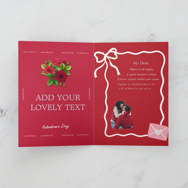 Happy Valentine’s Day Love Card – Sweet Romantic Kort (Inuti)