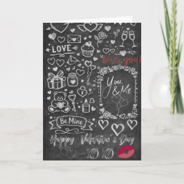 Happy Valentine´s Day - Love chalkboard Kort