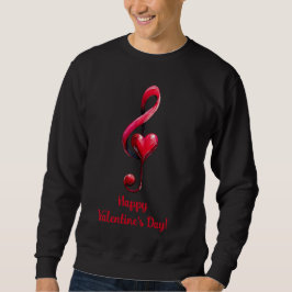Happy Valentine’s Day Music of Love Lång Ärmad Tröja