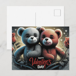 Happy Valentine’s Day Ourson -2 Vykort