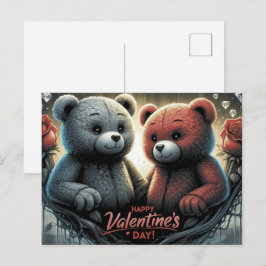 Happy Valentine’s Day Ourson -4 Vykort