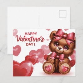 Happy Valentine’s Day Ourson -5 Vykort