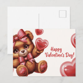 Happy Valentine’s Day Ourson -6 Vykort
