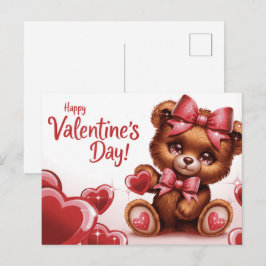 Happy Valentine’s Day Ourson -7 Vykort