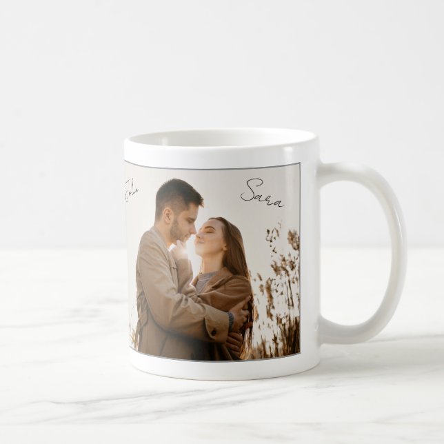 Happy Valentine’s Day – Personalized Photo & Names Kaffemugg (Höger)