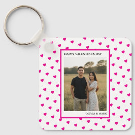 Happy Valentine’s Day Pink Heart Custom love Nyckelring