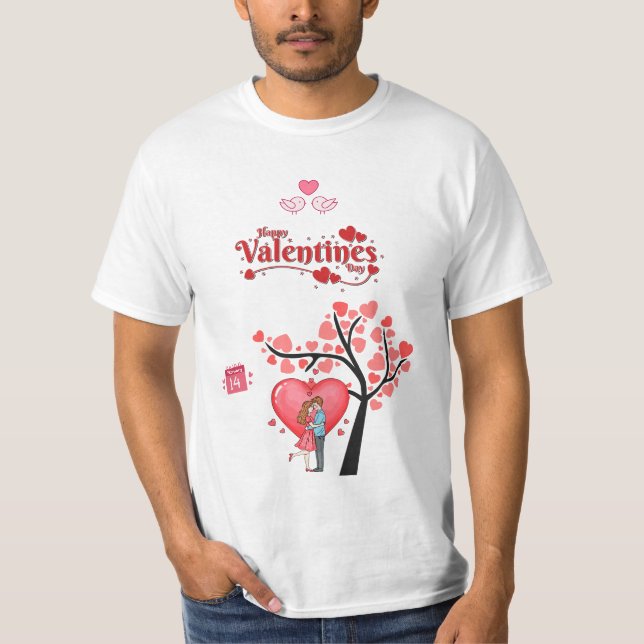 Happy Valentine’s Day – Romantic Couple T Shirt (Framsida)