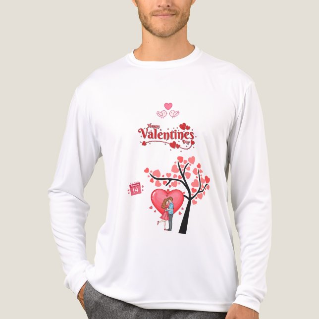 Happy Valentine’s Day – Romantic Couple  T Shirt (Framsida)