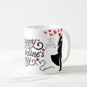 Happy Valentine’s Day Romantisk Silhuett  Kaffemugg