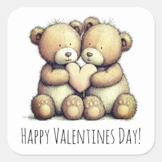 Happy Valentine’s Day stickers Fyrkantigt Klistermärke