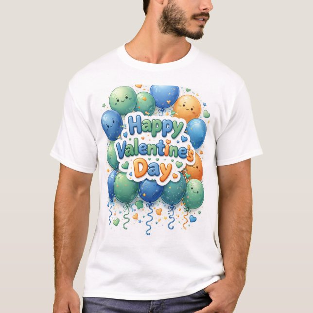 Happy Valentine’s Day T-Shirt | Romantic Love Shir (Framsida)