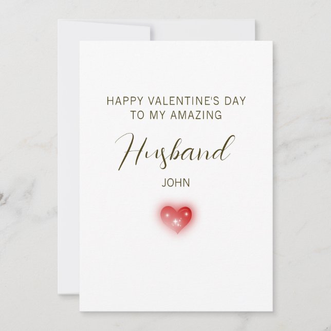 Happy Valentine’s Day to My Amazing Husband Julkort (Framsida)