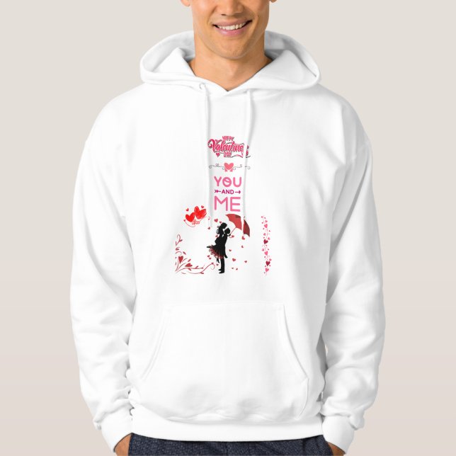 Happy Valentine’s Day – You and Me Romantic Love Hoodie (Framsida)