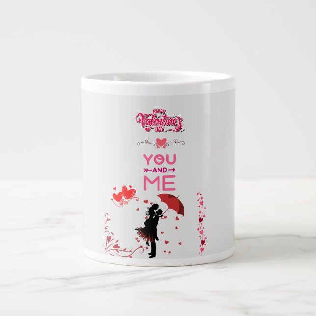 Happy Valentine’s Day – You and Me Romantic Love  Jumbo Mugg (Framsidan)