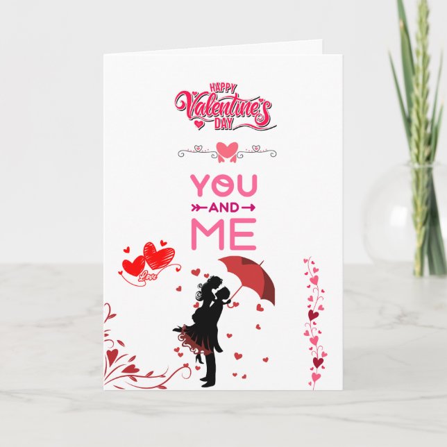 Happy Valentine’s Day – You and Me Romantic Love  Kort (Framsida)