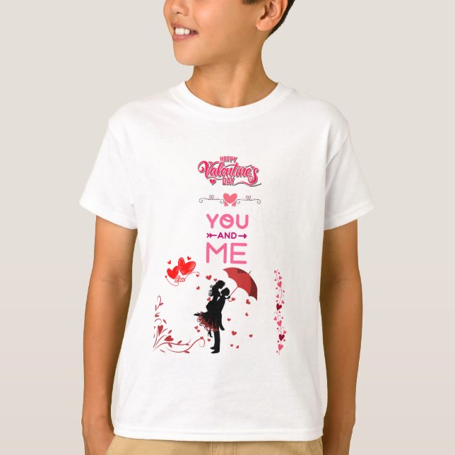 Happy Valentine’s Day – You and Me Romantic Love T Shirt (Framsida)