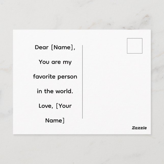 Happy Valentine’s Day – You and Me Romantic Love  Vykort (Baksida)