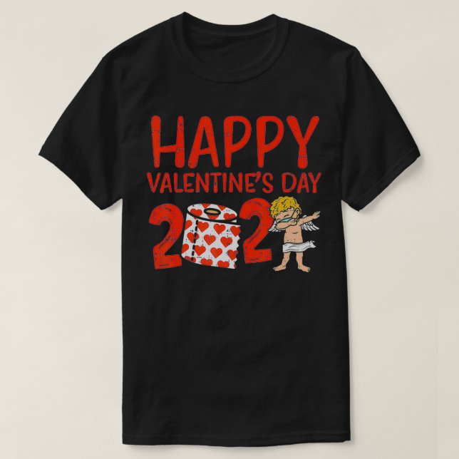 Happy Valentines Day 2021 Cupid Face Mask Quaranti T Shirt (Design framsida)