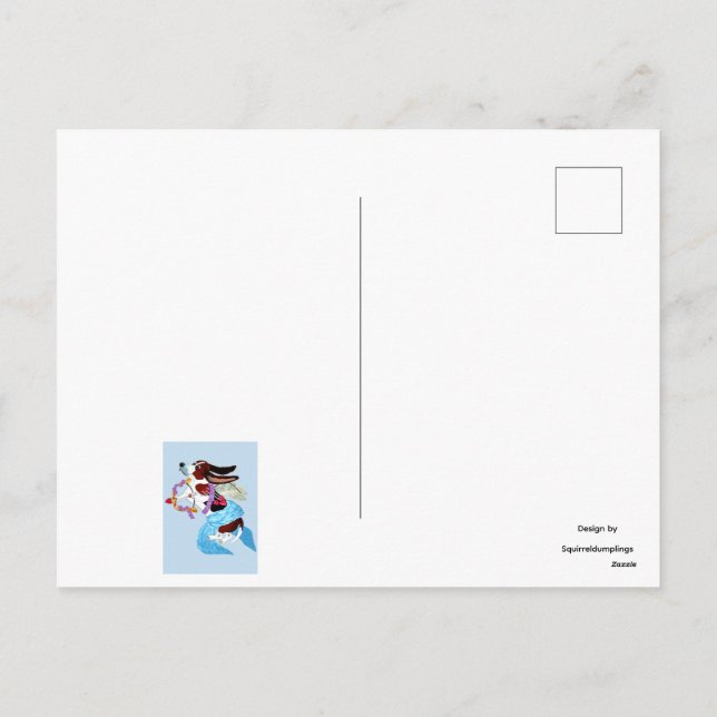 Happy Valentine's Day Basset Doggie Card Helg Vykort (Baksida)