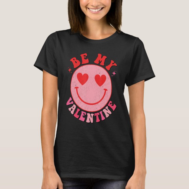 Happy Valentine's Day Be My Valentine Hippie Happy T Shirt (Framsida)