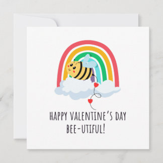 Happy Valentine's Day Bee-utiful Flat Card Julkort