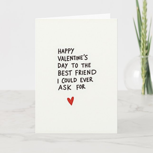 Happy Valentines Day Best Friend Card Kort (Framsida)