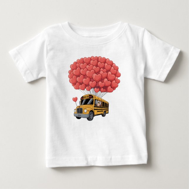 Happy Valentine's Day Bus with Owl T Shirt (Framsida)