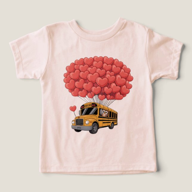 Happy Valentine's Day Bus with Owl T Shirt (Design Framsida)