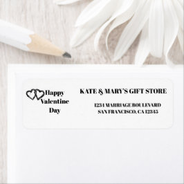 Happy Valentine's Day Business Name Website Returadress Etikett