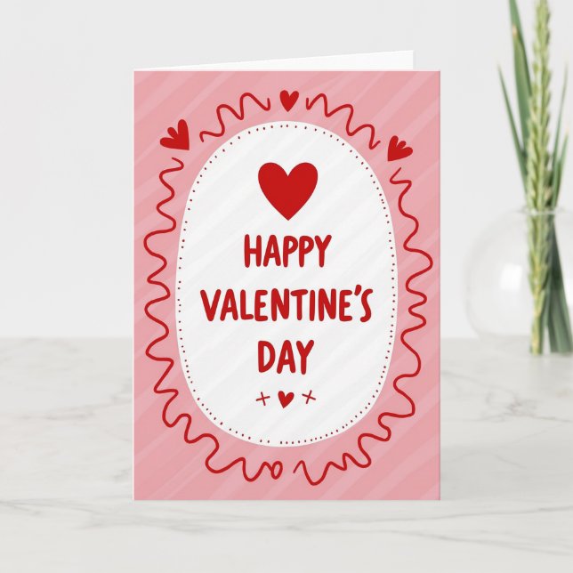 Happy Valentines Day Card Kort (Framsida)