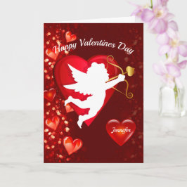 Happy Valentine's Day Card Personalize Name Kort