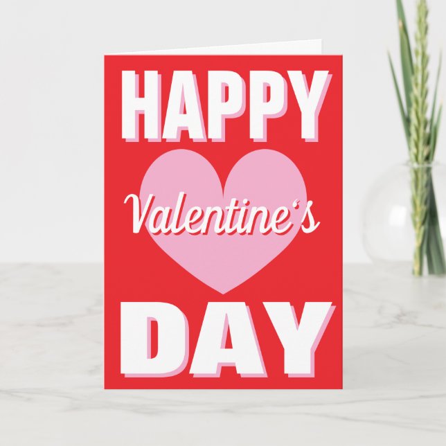 Happy Valentine's Day card with heart Helgkort (Framsida)
