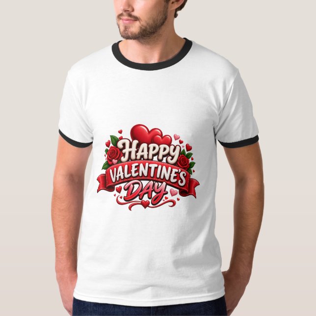 Happy Valentine's Day Couple Matching T Shirt (Framsida)