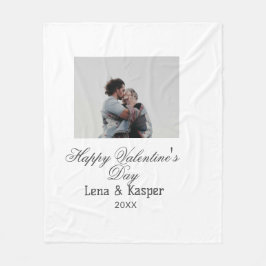 Happy Valentine's day couple photo modern simple t Fleecefilt