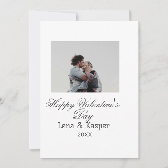 Happy Valentine's day couple photo modern simple t Julkort (Framsida)