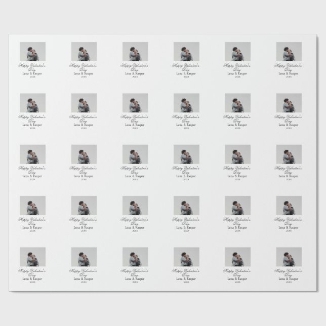 Happy Valentine's day couple photo modern simple t Presentpapper (Platt)